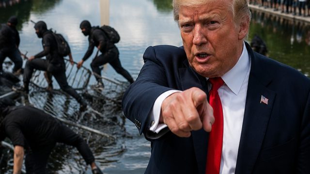Trump Points Finger at Vandals Amid Reflecting Pool Incident