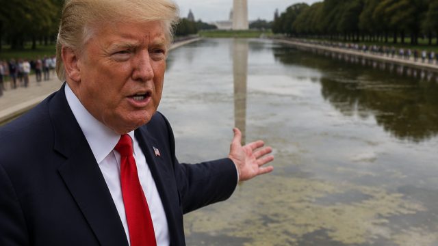 Trump Defends Reflecting Pool's Condition Amid Ongoing Controversy