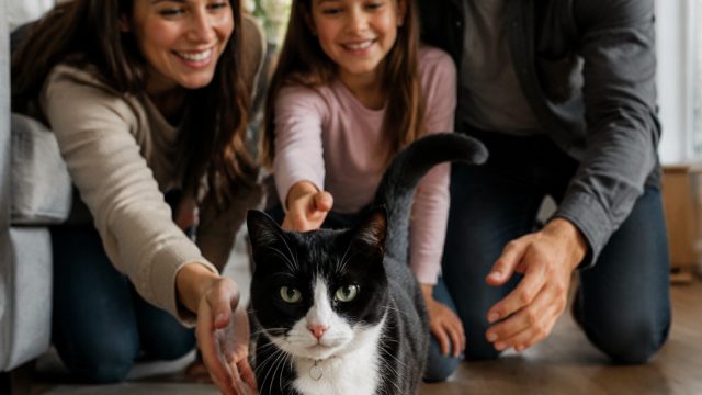 Adopted on a Stroll: A Tuxedo Cat Chooses Its New Family