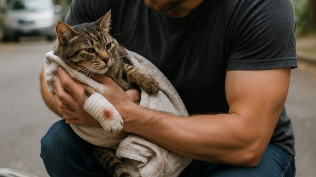 Local Hero Rescues Injured Neighborhood Cat: A Heartwarming Tale